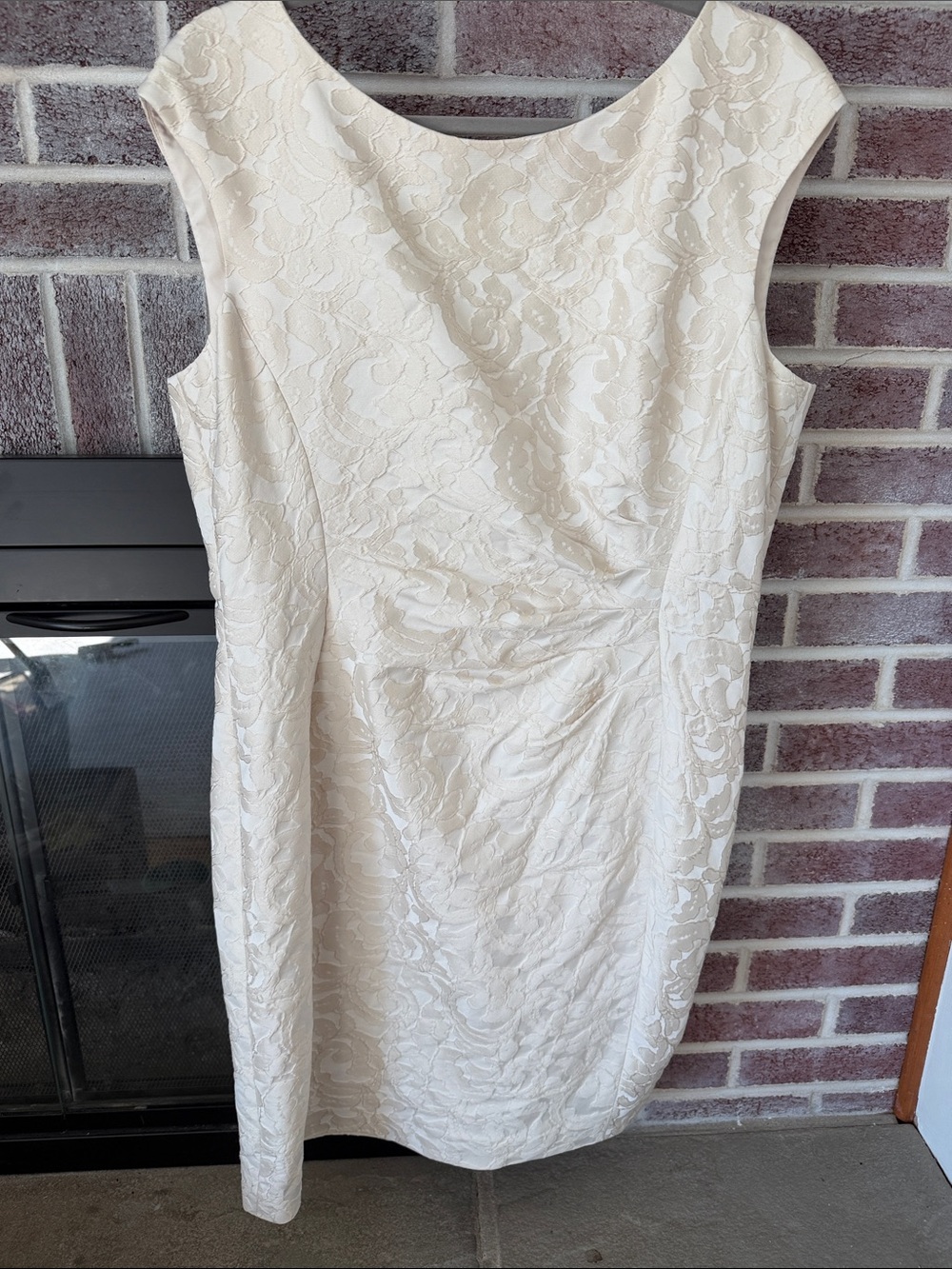 Ralph Lauren Cream Lace Cap-Sleeve Sheath Dress